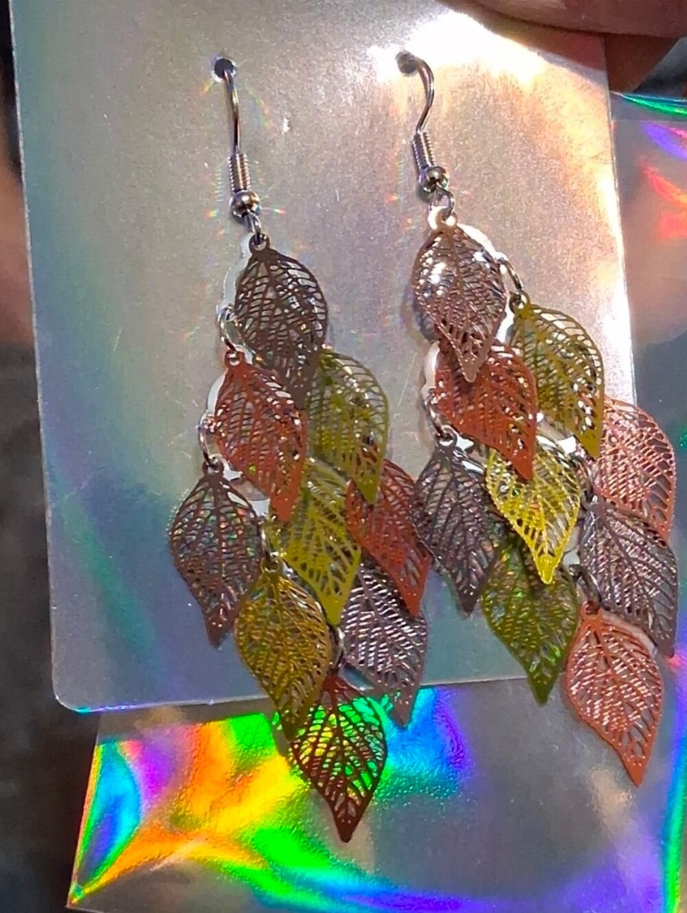 $8 Each Or Bundle 5/$20 Brown & Green Leaf Dangle Earrings - Picture 12 of 12